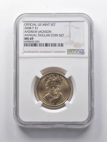 MS69 2008-P アンドリュー・ジャクソン大統領記念ドル硬貨セット NGC *9020