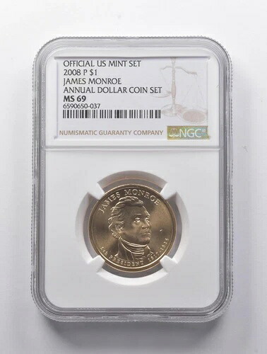 MS69 2008-P ジェームズ・モンロー大統領記念ドル硬貨セット NGC *9022 963,655円