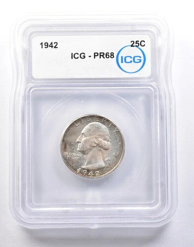 1942年ワシントンクォーター PR68 ICG *7241