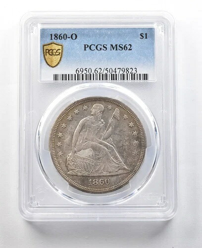 1860-O 自由の女神像銀貨 MS62 PCGS *0376