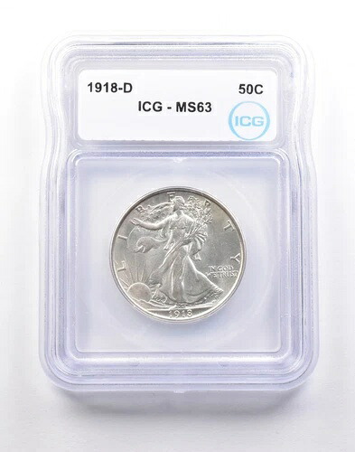 1918-D ウォーキング・リバティ・ハーフダラー MS63 ICG *5131