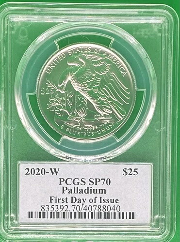 2020 Wパラジウム 1オンス $25 アメリカンイーグル PCGS SP70 初日発行 クリーブランド