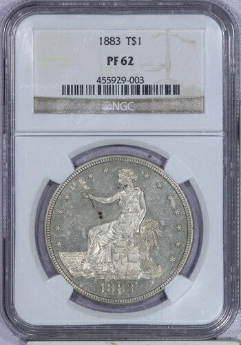 1883 年貿易ドル PCGS PR62 PF62 - 素敵なオリジナルコイン - 派手!