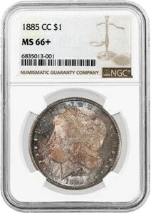 1885 CC カーソンシティ 1ドル モルガン銀貨 NGC MS66+ 極上宝石 未流通｜WORLD RESOURCE【KING店】 964,810円
