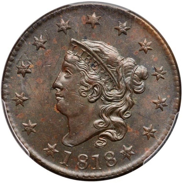 1818 N-3 R-3 PCGS MS 63 BN マトロンまたはコロネットヘッド ラージセントコイン 1セント｜WORLD RESOURCE【KING店】