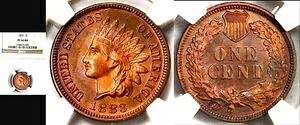 1883 1C- NGC PR66RB PQ インディアンヘッド スモールセント