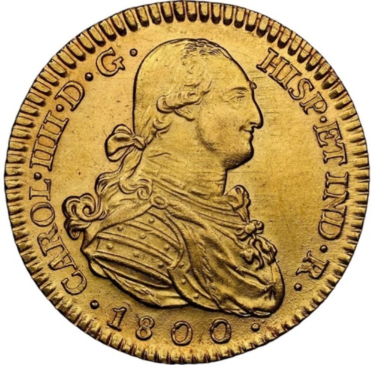 スペイン - 1800M MF - カルロスIV 2エスクード - NGC MS62 - 驚異の美しさ - 3つだけ優れている