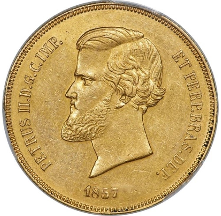 ブラジル - 1857年 - ペドロ2世、2000レイス - PCGS AU詳細 - 希少な大型ブラジル金貨｜WORLD RESOURCE【KING店】