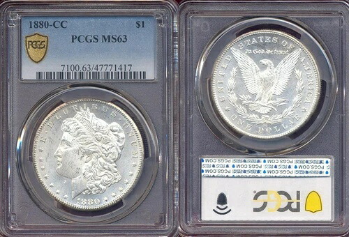 1880-CC $1 PCGS MS63 -ホワイトミントラスターモルガンダラー++｜WORLD RESOURCE【KING店】 896,665円