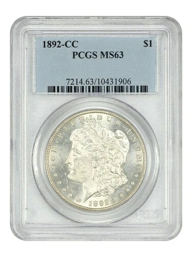 1892-CC $1 PCGS MS63 - モルガン・ダラー - 人気、希少なカーソンシティ・モルガン