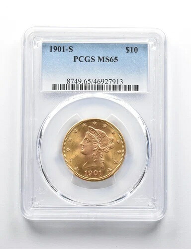 MS65 1901-S 10ドル リバティヘッド ゴールド ハーフイーグル PCGS *1709
