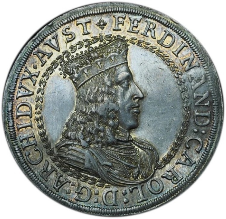 1654年オーストリア2ターラー大公フェルディナントAU55 NGC - 新品同様、素晴らしいコイン