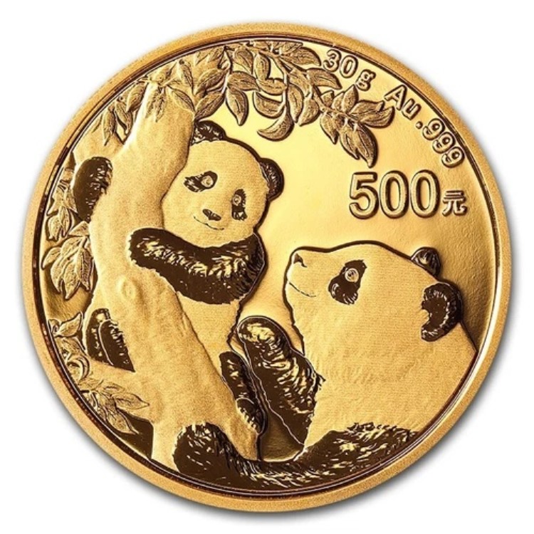 2021年 中国 0.999 金パンダ 30グラム コイン 500元 ブリリアント 未流通 BU