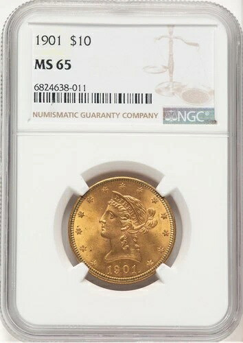 1901年 10ドル リバティ イーグル NGC MS65 (778842141)