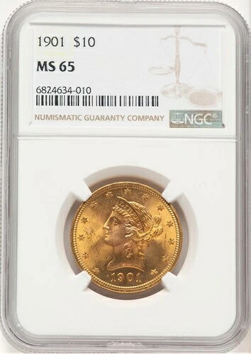 1901年 10ドル リバティ イーグル NGC MS65 (778842143)