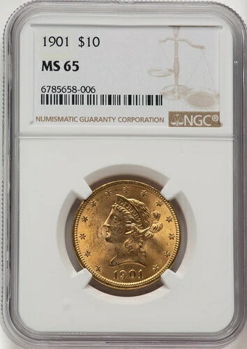 1901年 10ドル リバティイーグル NGC MS65 (776139031)