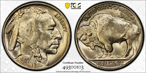 1927年 P バッファローニッケル PCGS MS-67|WORLD RESOURCE【KING店】