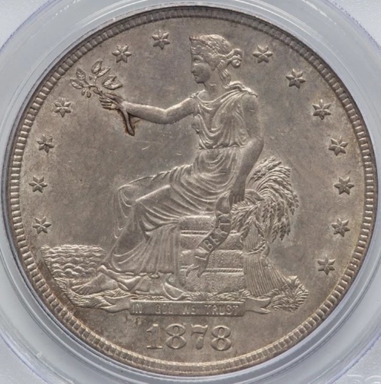 1878-S トレードドル PCGS MS-63、CAC！美しい経年変化！驚くほど美しい！