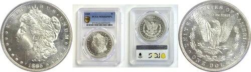 1885年 1ドル モルガン・ダラー PCGS MS-66 DMPL