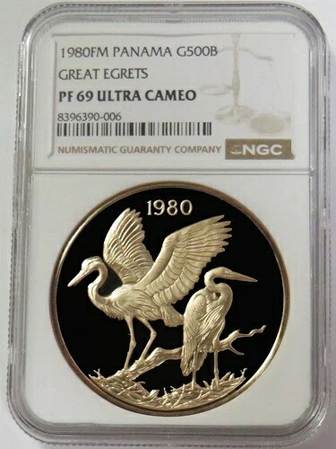 1980年 ゴールド パナマ 500 バルボア グレート・エグレット NGC PF 69 UC|WORLD RESOURCE【KING店】