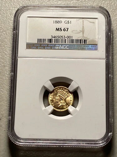 1889年 1ドル金貨 NGC MS67 インディアン・プリンセス・ヘッド金貨｜WORLD RESOURCE【KING店】