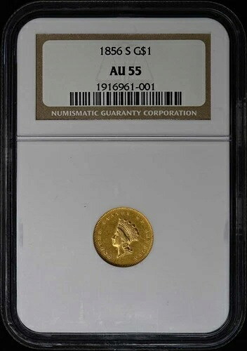 1856-S 金貨 - タイプ 2 G$1 NGC AU55｜WORLD RESOURCE【KING店】