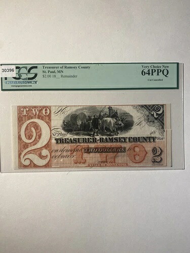 ミネソタ州セントポール、ラムジー郡会計係 $2 18__ 残り 希少｜WORLD RESOURCE【KING店】