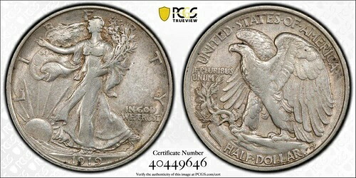 1919-D 50C PCGS AU50 CAC ウォーキング・リバティ・シルバー・ハーフドル 40449646｜WORLD RESOURCE【KING店】
