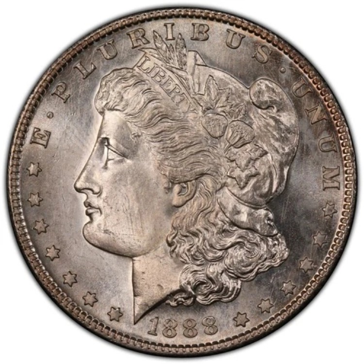 1888-S モルガン銀貨 PCGS MS65 - 光沢があり、丁寧に打刻されています｜WORLD RESOURCE【KING店】