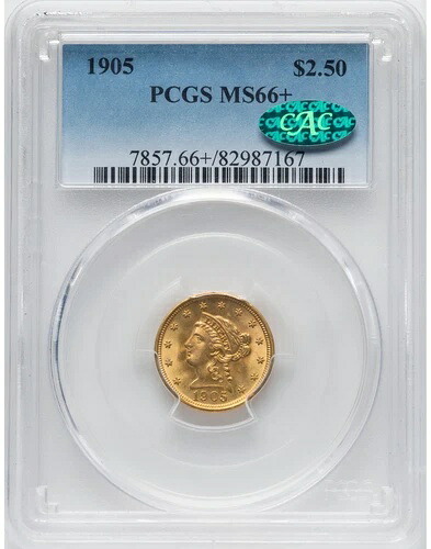 1905年 $2.50 リバティヘッドクォーターイーグル PCGS MS66+ (CAC)｜WORLD RESOURCE【KING店】