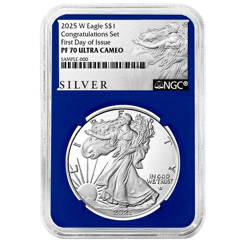 2025-W プルーフ $1 アメリカン シルバー イーグル コングラテーション セット NGC PF70UC FDI ALS ...｜WORLD RESOURCE【KING店】 84,095円