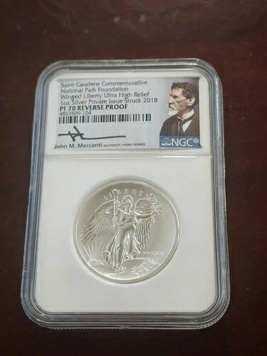 2018年 セント・ゴーデン国立公園 1オンス シルバー ハイレリーフ NGC PF 70 リバースプルーフ