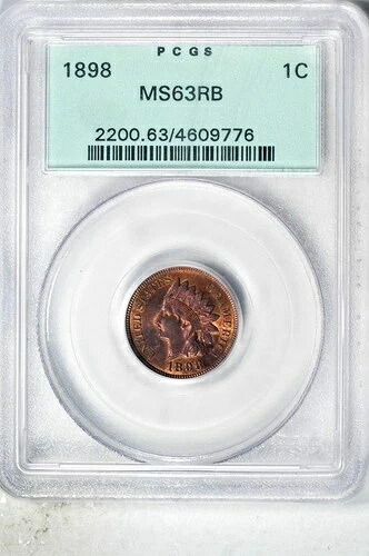 1898年 1セント インディアンヘッド セント PCGS MS63RB OGH
