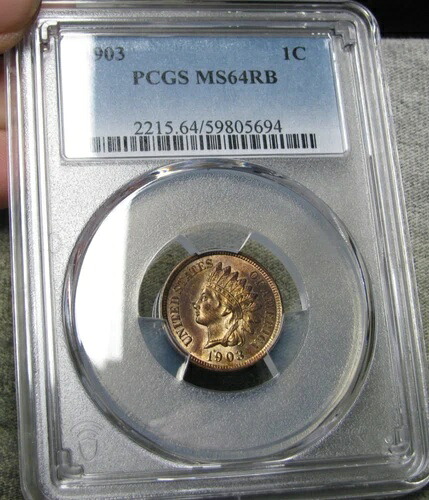 1903 年インディアン セント ペニー ---- PCGS MS-64 RB 素晴らしいコイン ---- #340C