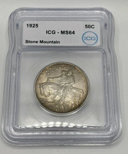 1925年 50セント ICG ストーンマウンテン記念ハーフダラー MS64 トーン