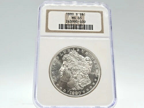 1880-S NGC MS65 モルガン銀貨 **フロスティ！ゴージャスな外観！** 009