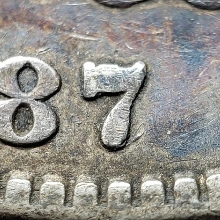 1887 $1 モーガン シルバー ダラー - VAM-2 7/6 オーバーデイト トップ 100 - SKU-D6610