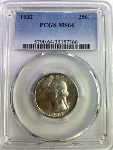 1932年 25セント PCGS MS64 ワシントン クォーター