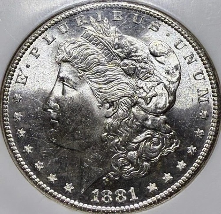 1881-S 1ドルモルガン銀貨 NGC MS-65
