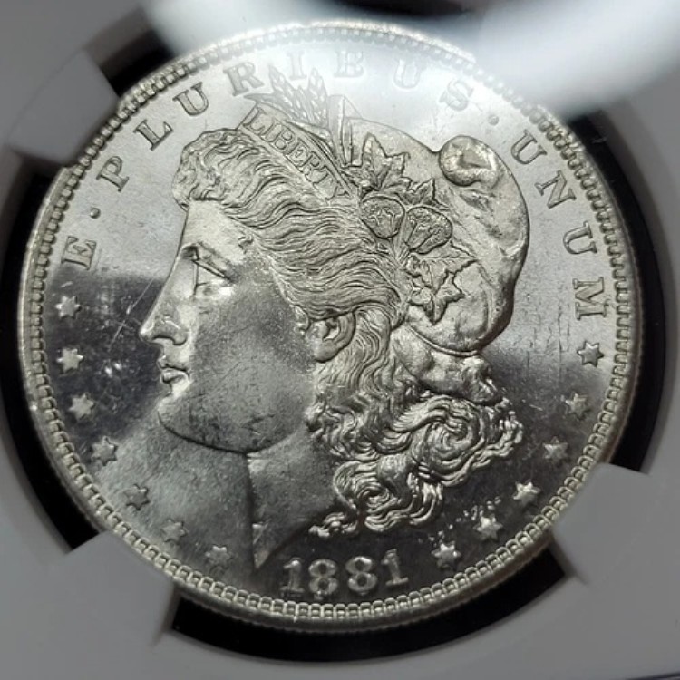 1881年 S モーガン銀貨 $1 NGC MS65 ハイグレード ジェム PQ シルバー *H378