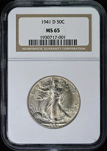 1941-D ウォーキング・リバティ・ハーフダラー 50セント NGC MS65|WORLD RESOURCE【KING店】