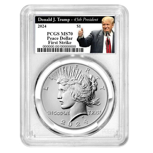 2024年 1ドル ピースシルバードル PCGS MS70 FS トランプ第45代大統領ラベル｜WORLD RESOURCE【KING店】