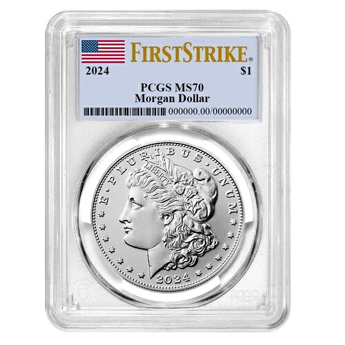 2024年 1ドル モルガン銀貨 PCGS MS70 FS フラッグラベル|WORLD RESOURCE【KING店】