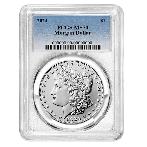 2024年 1ドル モルガン銀貨 PCGS MS70 ブルーラベル|WORLD RESOURCE【KING店】