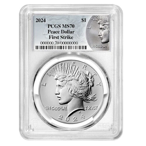 2024年 1ドル ピース銀貨 PCGS MS70 FS ピースラベル｜WORLD RESOURCE【KING店】