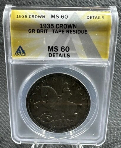 1935年 英国ジョージ ANACS MS 60 シルバー！高品位！美しい！