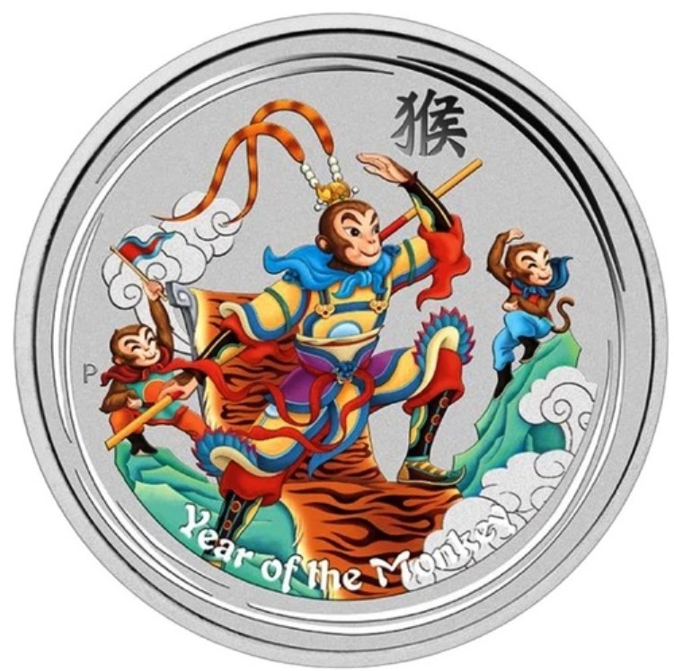 オーストラリア 2016年 旧暦 申年 孫悟空 1ドル 1オンス 銀貨