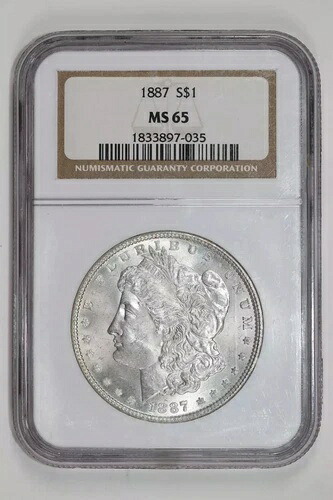 1887年 モルガン・ダラー NGC MS65