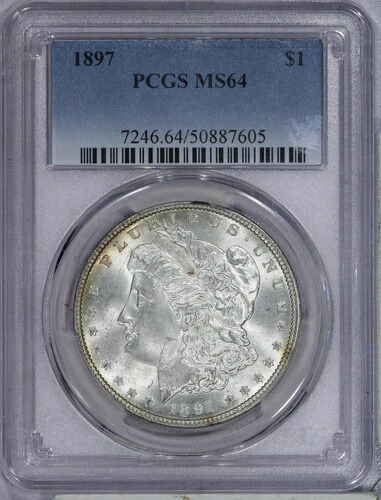 1897年 モルガン銀貨 1ドル PCGS MS64