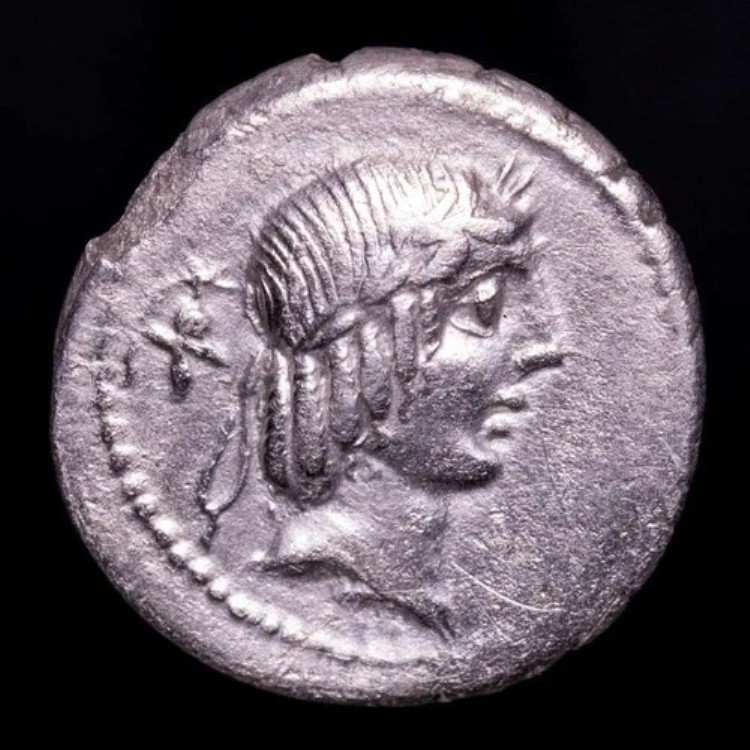 *ルツェルナエ* L. Calpurnius Piso Frugi Denarius L PISO FRVGI ローマ 紀元前 90 年